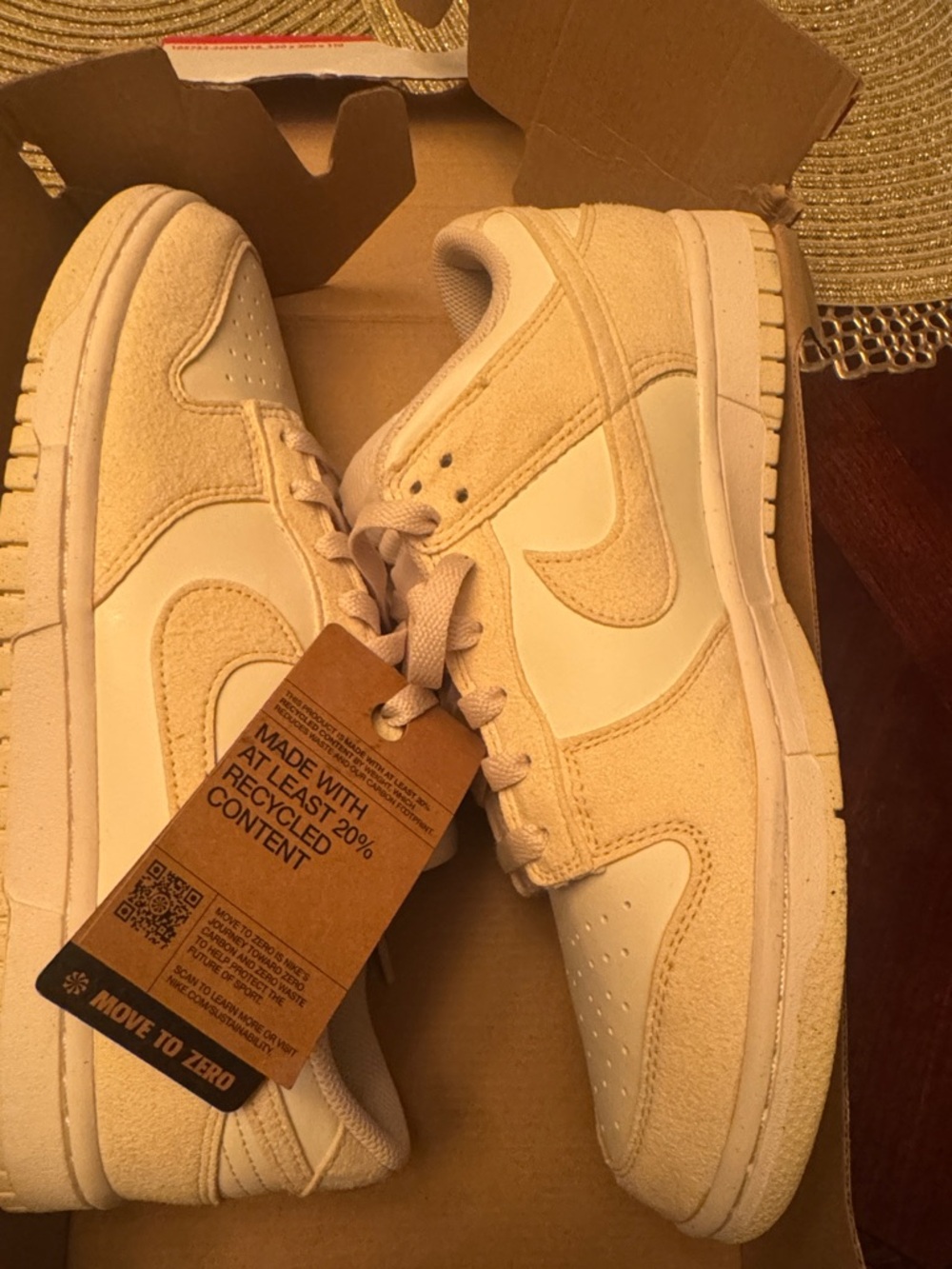 NEW Nike WMNS Dunk Low in Soft Pearl and Beach Pale Ivory for a steal of a deal!